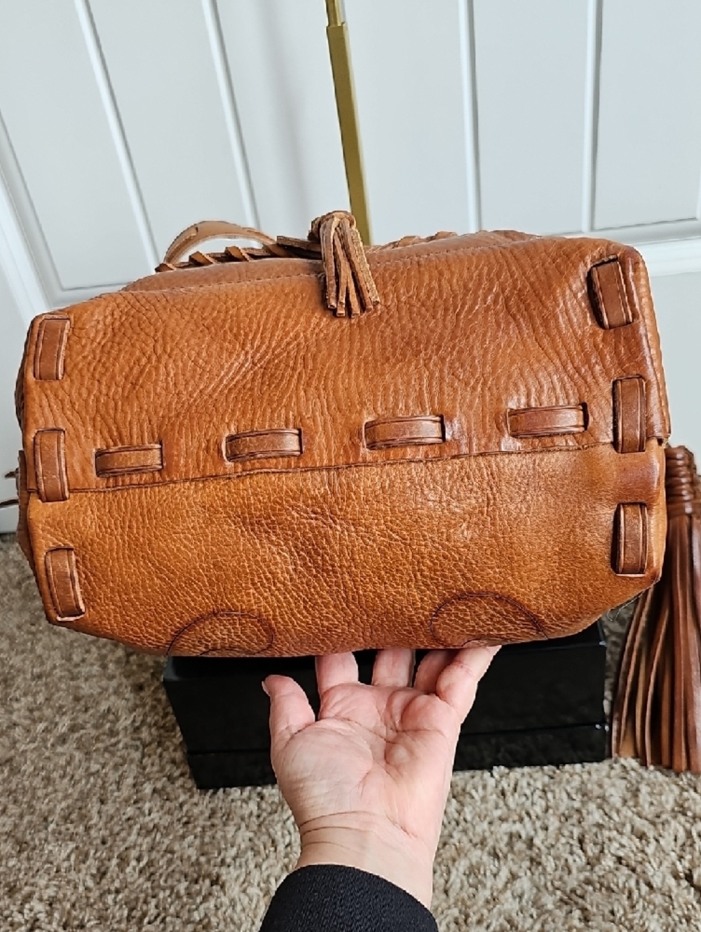 Coach x Anna Sui NWT 2012 Fleur-de-Lis Duffle Archival Piece Cognac Pebble Grain - Picture 11 of 15